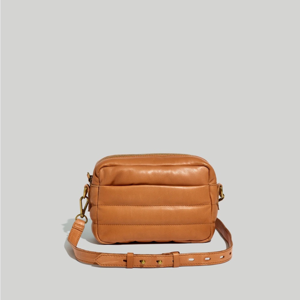 Madewell Tan Quilted Leather Crossbody Bag